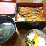 佃梅 - 鰻重中2800円　これで充分です。肉厚なれど老練スキルフルな蒸と焼き加減。