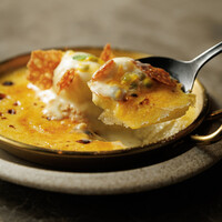 レモングラスのブリュレ　パッションフルーツアイス