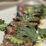 なぎさのハンバーガー - ブラックアンガス牛サーロインの薪火焼き