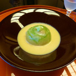 名古屋 浅田 - ８月　先付：冬瓜蟹身包み、ウニあんかけ