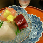 名古屋 浅田 - ８月　造り：本マグロ、目一鯛、甘エビ