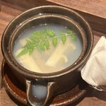 藁焼 みかん - 土瓶蒸し　筍と蛤が入ってました