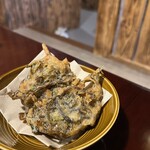 あらかきタコス - もずくの天ぷら