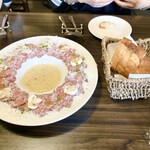 ピッツエリアバール　CACTUS　D'ORO - ・牛タンポルチーニクリームフォンジュ
      ・バゲット単品