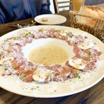 ピッツエリアバール　CACTUS　D'ORO - ・牛タンポルチーニクリームフォンジュ
      ・バゲット単品