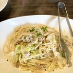 ピッツエリアバール　CACTUS　D'ORO - ・もち豚と春キャベツのラグークリームソース　生パスタ（乾麺に変更）