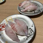 回転寿司 鮮 - 白身3点　こち　すずき　かさご