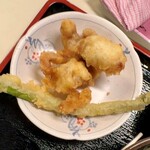 手打十段 うどんバカ一代 - トッピング「アスパラ」「いいだこ」