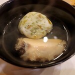 馬車道 大かわ - 鮑とアオサと肝の真薯