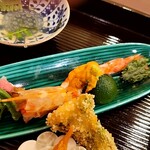 馬車道 大かわ - 車海老の天婦羅