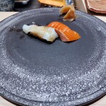 銀座のみこ寿司 - えんがわ、サーモン