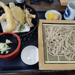 手打ちそば処 てっちゃんの店 - 海老天ざるセット（1000円）