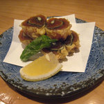 蕎麦 案山子 - 干柿チーズ鳴門揚げ