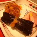 味彩 のと与 - 小鉢　昆布巻き、カモ肉冷製　すっぽんの煮こごり