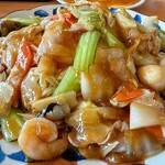 龍華 - 五目あんかけ焼きそば950円 大盛り＋200円