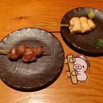 鶏 炭火 地酒 松もと -  砂肝とささみ