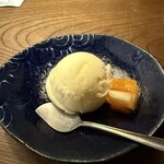九つ井 - 柚子シャーベット　さっぱりと、とても美味しいです