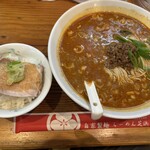 らーめん芝浜 - 朝らー定食（担々麺へ変更）¥1200