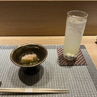 上村 - 蟹の煮凝り・ヘベスサワー