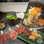 和牛焼肉 土古里 - チジミ・包み野菜・ビビンバ・味噌ダレ盛り合わせ