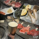 和牛焼肉 土古里 - 乾杯・前菜・塩盛り合わせ・焼野菜・たれ盛り合わせ