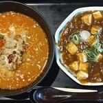 自家製餃子 下町の空 - 料理写真:担々麺＆麻婆飯セット@1290