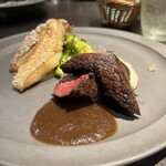 アンブレット - 鹿肉のグリル・白身魚のフリット