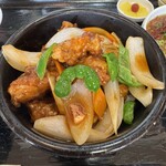 中国料理 頤和園 - そのあと出来立ての鶏唐揚黒酢丼！