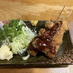 いわもと - 串カツ一本　税込120円×３　　　　　　　　　　　　豚肉長ネギ・砂肝・茄子