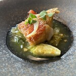 メゾン ケイ - 金目鯛の鱗焼　少々パサついてたかな？