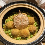 銀座 しのはら - 毛蟹真薯のコロッケ土鍋ご飯