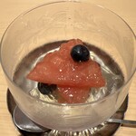 銀座 しのはら - スイカ グレープフルーツ ブルーベリー ブランデーゼリーがけ