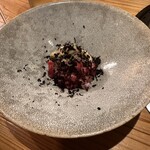 大皿焼肉 老中 - 名物　泡醤油とトリュフはらみ刺し