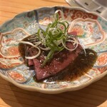 大皿焼肉 老中 - 名物　泡醤油とトリュフはらみ刺し