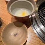 大皿焼肉 老中 - すりながしでお腹を温めて　お酒を飲むからありがたいですね