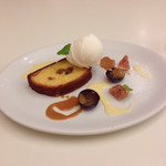 ソーニ・ディ・ソーニ - イチジクのアーモンドケーキと
                                ジェラート