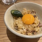 食堂えびちゃん - 卵黄かけホタルイカ土鍋ご飯