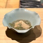 鮨 三心 - ・天草市産 天領岩カキのレモン漬け、秋田県産 じゅんさい