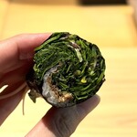 鮨 三心 - ・三原市 梶谷農園 マイクロハーブの昆布〆巻き