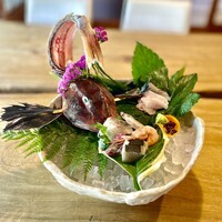 基別邸 古楽庵 - 天然ほうぼうのお造り盛り合わせ