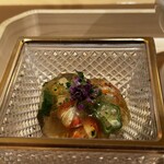 銀座 しのはら - えび、ハモ、うに、オクラ