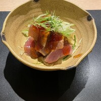 蓬左茶寮 - 鰹のタタキをジュレポン酢で