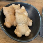 炭火串焼 とりみや - ニャンコ最中に入ったポテサラ　美味しくて可愛い