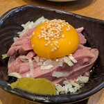 もつ焼 かど - ハツ刺し塩ユッケ