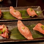 食楽亭　旭屋 - 肉寿司3種盛り