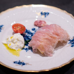 三和 - 生ハムとニョッコフリット ブラッタチーズ、 フルーツトマト、山梨の生サラミ