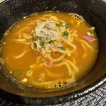 和食フレンチ新宿松 - 〆の魚のあら炊きラーメンプロバンス風