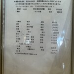 和彩食 ほし - お品書き