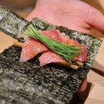 鮨 富かわ - トロタク巻き