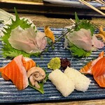 小川の魚 - 岩魚と富士の介の刺身盛り合わせ